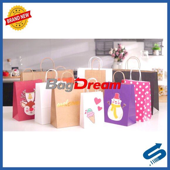 Large Kraft Paper Bags Bulk Recyclable Gift Shopping Retail Party Favor - Picture 7 of 7